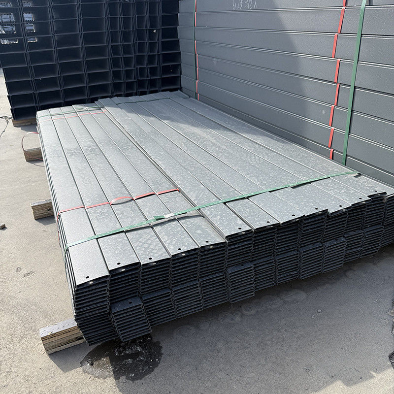 Perforated Cable Tray Heat Dissipation Fireproof Porous Plastic Coated Cable Tray Grey Metal Wire Trough