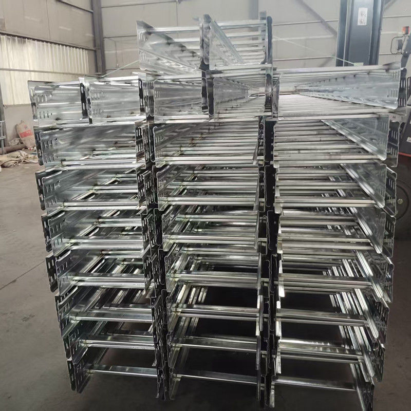 Silvery Cold Roll Forming Ladder Type Cable Tray Standard Sizes Hold Down Clamp Width 50-1000mm