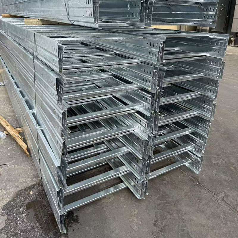 Hot DIP / Pre Galvanized Trunking Metal Ladder Cable Tray Perforated Type Steel